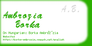ambrozia borka business card